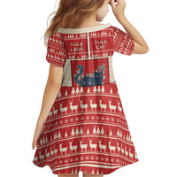 Yule Cat And Yule Lads Family Matching Short Sleeve Bodycon Dress and Hawaiian Shirt Cute Retro Style - Wonder Print Shop