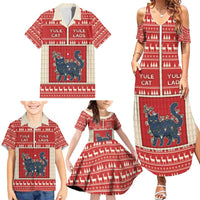 Yule Cat And Yule Lads Family Matching Summer Maxi Dress and Hawaiian Shirt Cute Retro Style - Wonder Print Shop