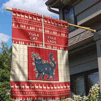 Yule Cat And Yule Lads Garden Flag Cute Retro Style - Wonder Print Shop