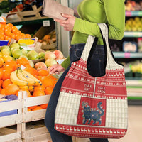 Yule Cat And Yule Lads Grocery Bag Cute Retro Style - Wonder Print Shop