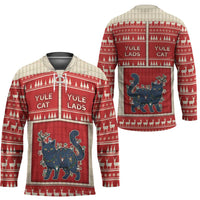 Yule Cat And Yule Lads Hockey Jersey Cute Retro Style - Wonder Print Shop
