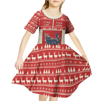 Yule Cat And Yule Lads Kid Short Sleeve Dress Cute Retro Style - Wonder Print Shop