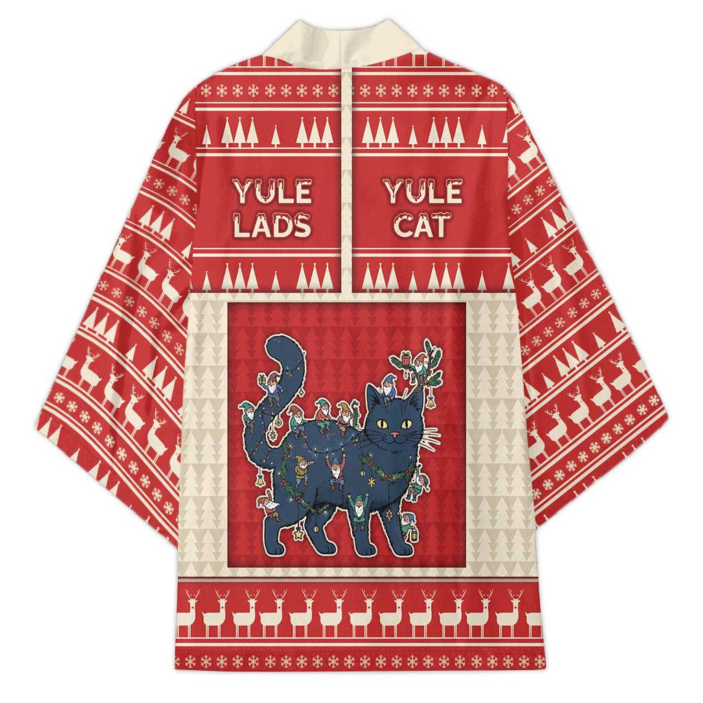 Yule Cat And Yule Lads Kimono Cute Retro Style - Wonder Print Shop