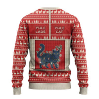 Yule Cat And Yule Lads Ugly Christmas Sweater Cute Retro Style - Wonder Print Shop