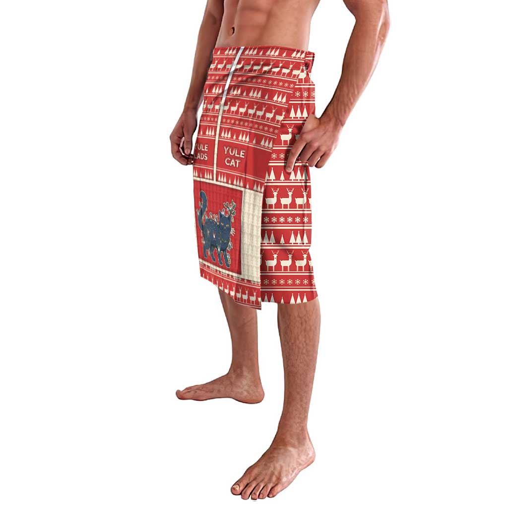 Yule Cat And Yule Lads Lavalava Cute Retro Style - Wonder Print Shop