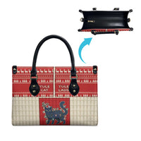 Yule Cat And Yule Lads Leather Bag Cute Retro Style - Wonder Print Shop