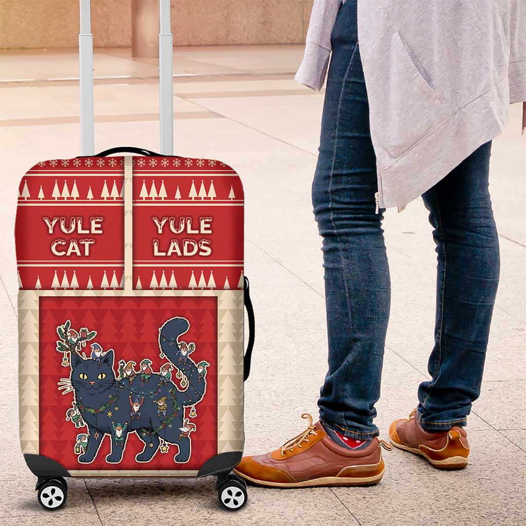 Yule Cat And Yule Lads Luggage Cover Cute Retro Style - Wonder Print Shop