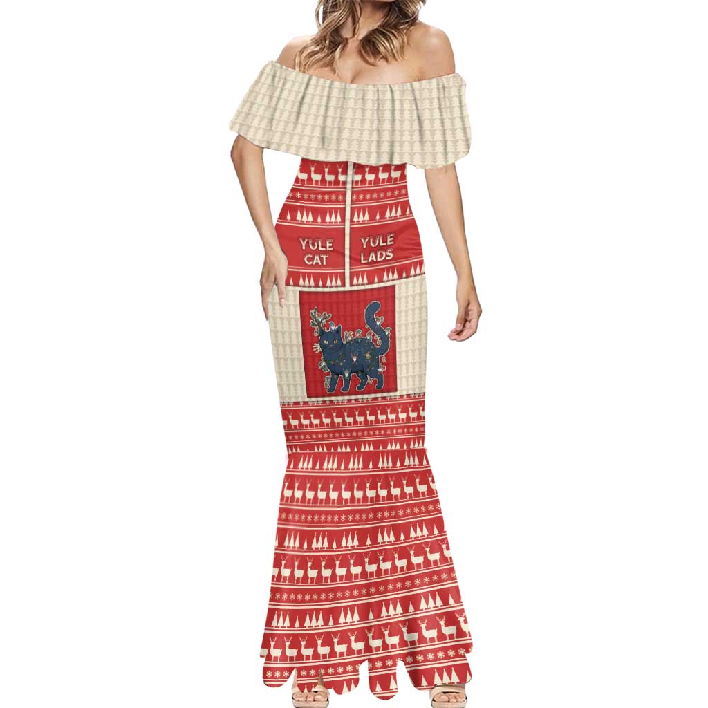 Yule Cat And Yule Lads Mermaid Dress Cute Retro Style - Wonder Print Shop