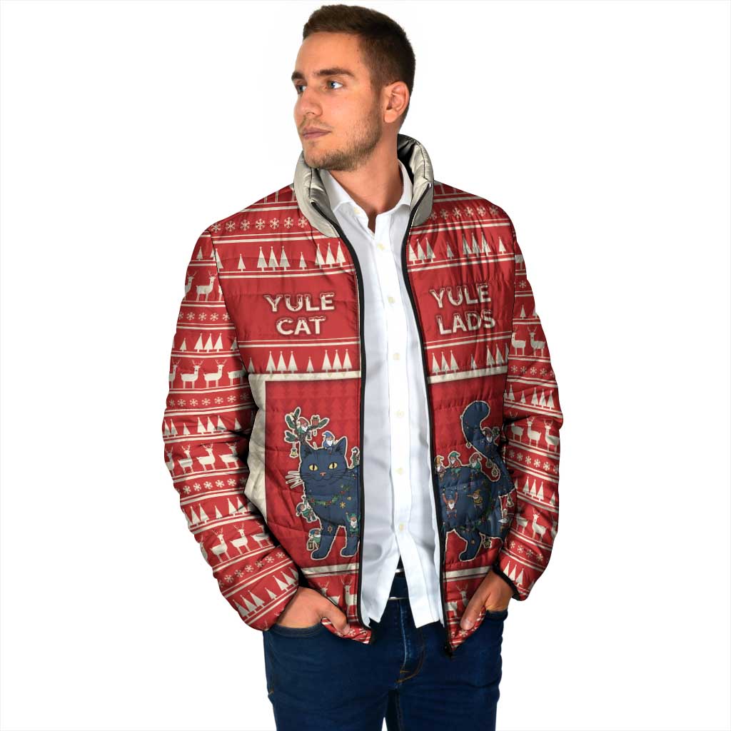 Yule Cat And Yule Lads Padded Jacket Cute Retro Style - Wonder Print Shop