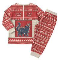 Yule Cat And Yule Lads Christmas Pajama Set Cute Retro Style - Wonder Print Shop