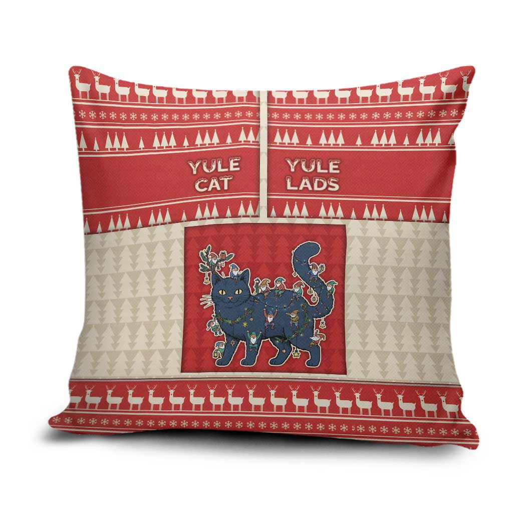 Yule Cat And Yule Lads Pillow Cover Cute Retro Style - Wonder Print Shop