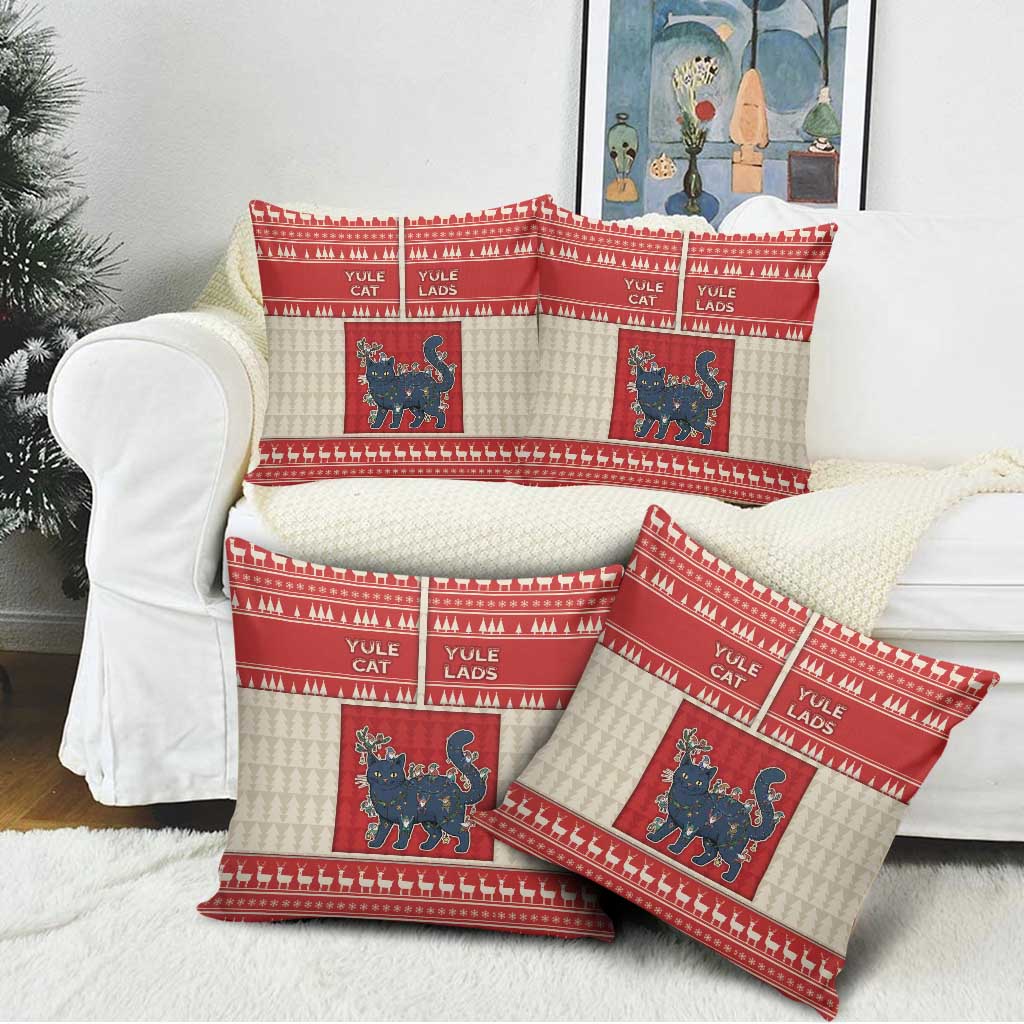 Yule Cat And Yule Lads Pillow Cover Cute Retro Style - Wonder Print Shop