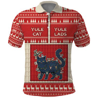Yule Cat And Yule Lads Polo Shirt Cute Retro Style - Wonder Print Shop