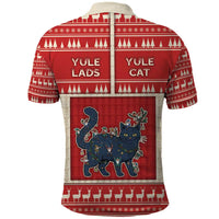Yule Cat And Yule Lads Polo Shirt Cute Retro Style - Wonder Print Shop