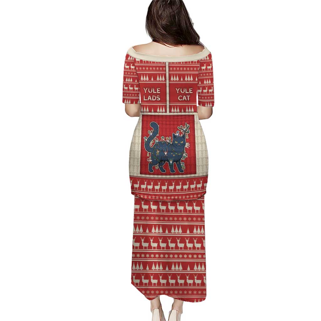 Yule Cat And Yule Lads Puletasi Cute Retro Style - Wonder Print Shop