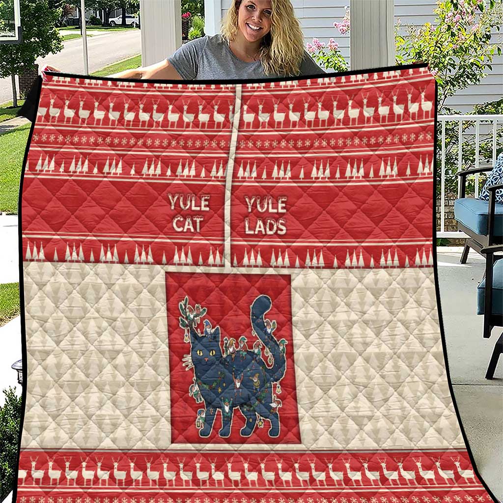 Yule Cat And Yule Lads Quilt Cute Retro Style - Wonder Print Shop