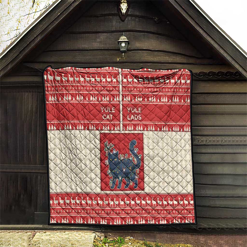 Yule Cat And Yule Lads Quilt Cute Retro Style - Wonder Print Shop
