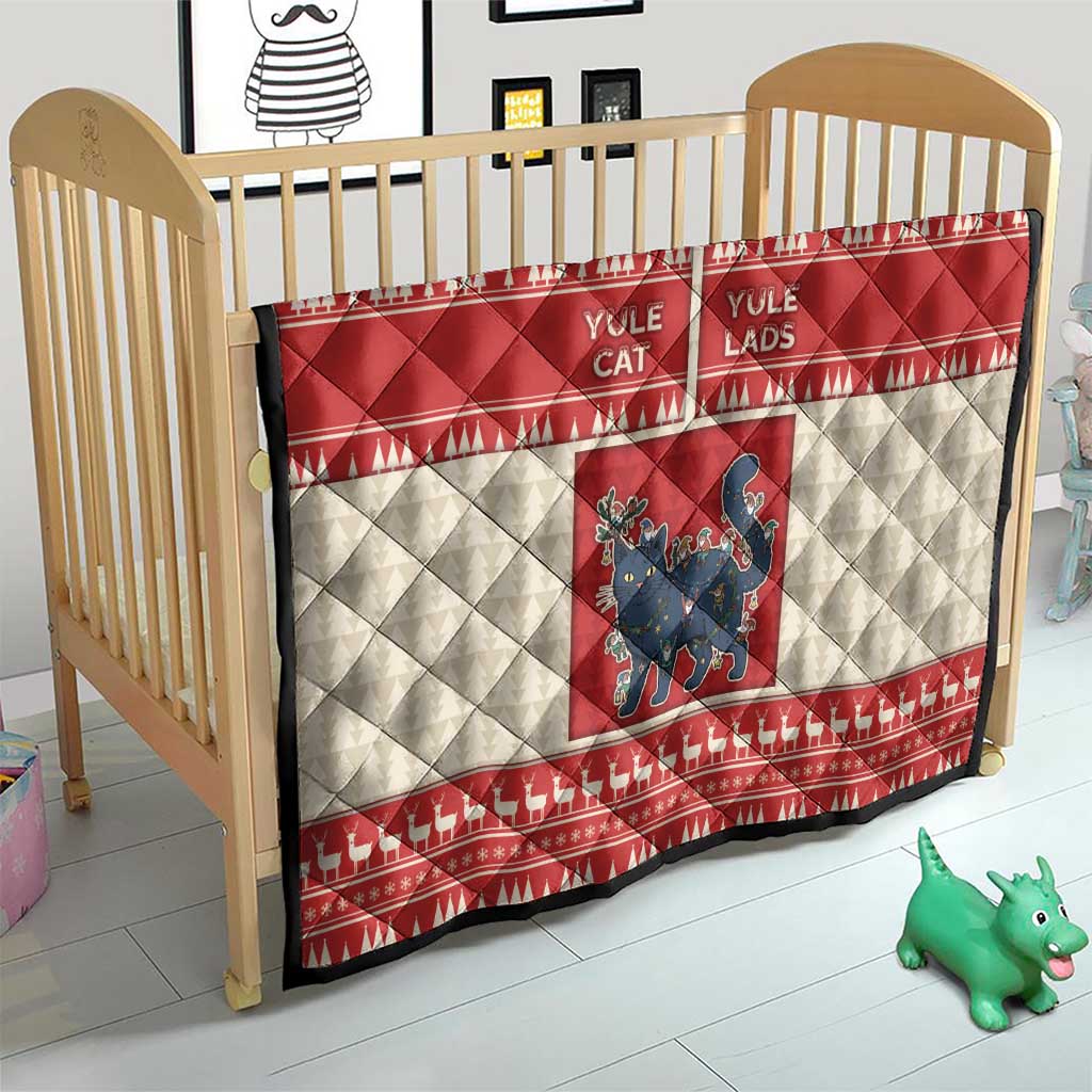 Yule Cat And Yule Lads Quilt Cute Retro Style - Wonder Print Shop