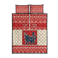 Yule Cat And Yule Lads Quilt Bed Set Cute Retro Style - Wonder Print Shop