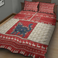 Yule Cat And Yule Lads Quilt Bed Set Cute Retro Style - Wonder Print Shop