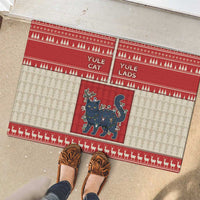 Yule Cat And Yule Lads Rubber Doormat Cute Retro Style - Wonder Print Shop