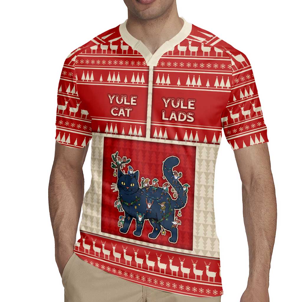 Yule Cat And Yule Lads Rugby Jersey Cute Retro Style - Wonder Print Shop