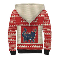 Yule Cat And Yule Lads Sherpa Hoodie Cute Retro Style - Wonder Print Shop