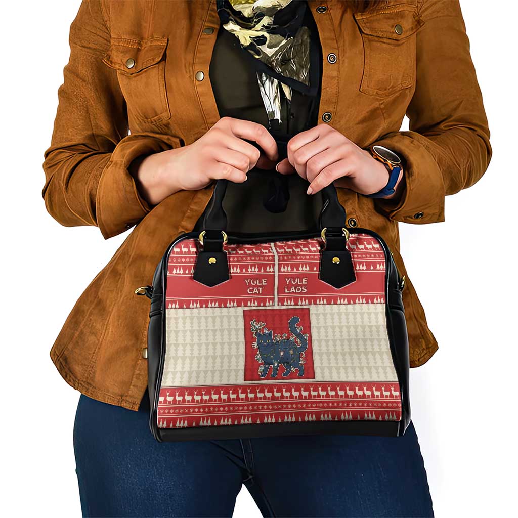 Yule Cat And Yule Lads Shoulder Handbag Cute Retro Style - Wonder Print Shop