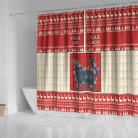 Yule Cat And Yule Lads Shower Curtain Cute Retro Style - Wonder Print Shop