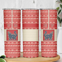 Yule Cat And Yule Lads Skinny Tumbler Cute Retro Style - Wonder Print Shop