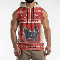 Yule Cat And Yule Lads Sleeveless Hoodie Cute Retro Style - Wonder Print Shop