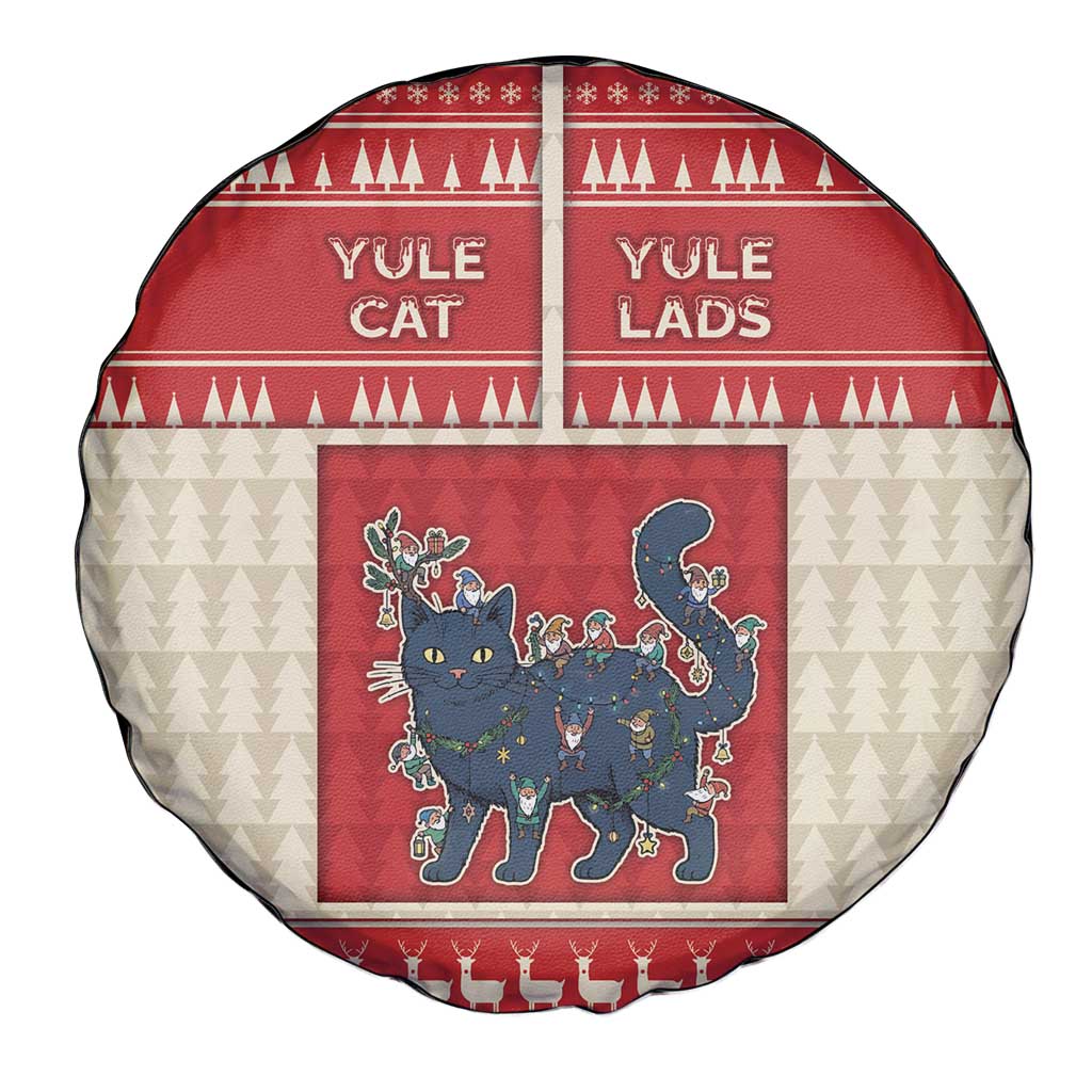Yule Cat And Yule Lads Spare Tire Cover Cute Retro Style - Wonder Print Shop