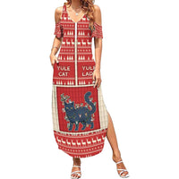 Yule Cat And Yule Lads Summer Maxi Dress Cute Retro Style - Wonder Print Shop