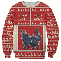 Yule Cat And Yule Lads Sweatshirt Cute Retro Style - Wonder Print Shop