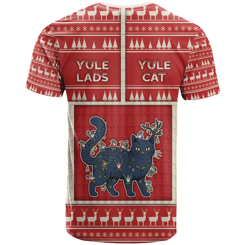 Yule Cat And Yule Lads T Shirt Cute Retro Style - Wonder Print Shop