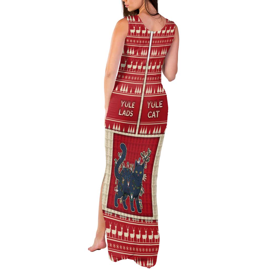 Yule Cat And Yule Lads Tank Maxi Dress Cute Retro Style - Wonder Print Shop