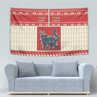 Yule Cat And Yule Lads Tapestry Cute Retro Style - Wonder Print Shop