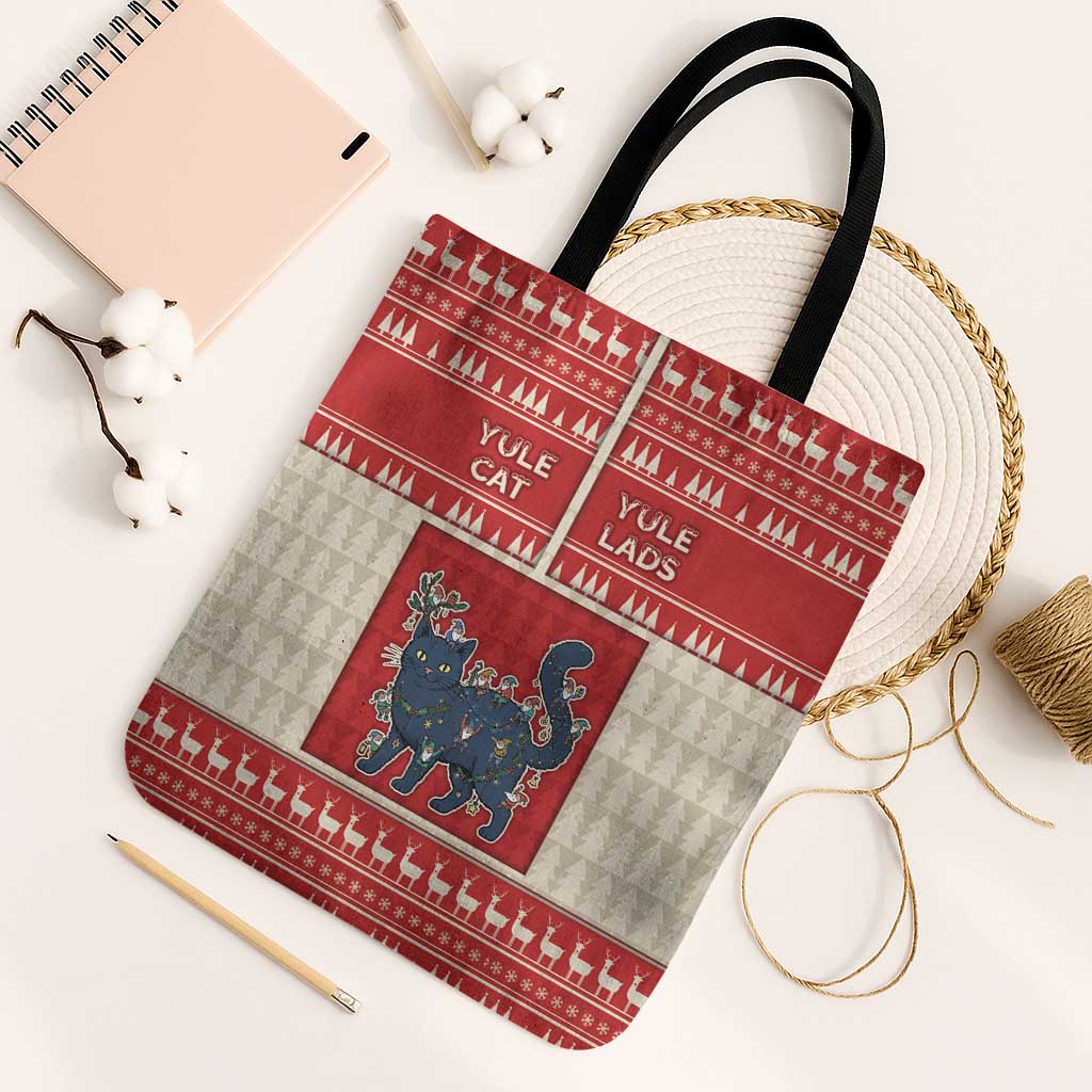 Yule Cat And Yule Lads Tote Bag Cute Retro Style - Wonder Print Shop
