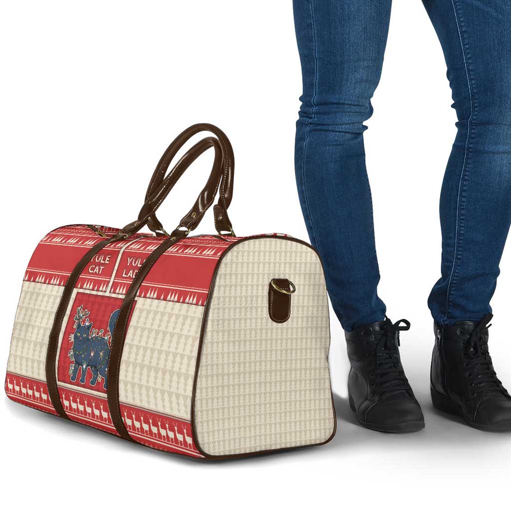 Yule Cat And Yule Lads Travel Bag Cute Retro Style - Wonder Print Shop