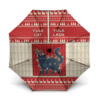 Yule Cat And Yule Lads Umbrella Cute Retro Style - Wonder Print Shop