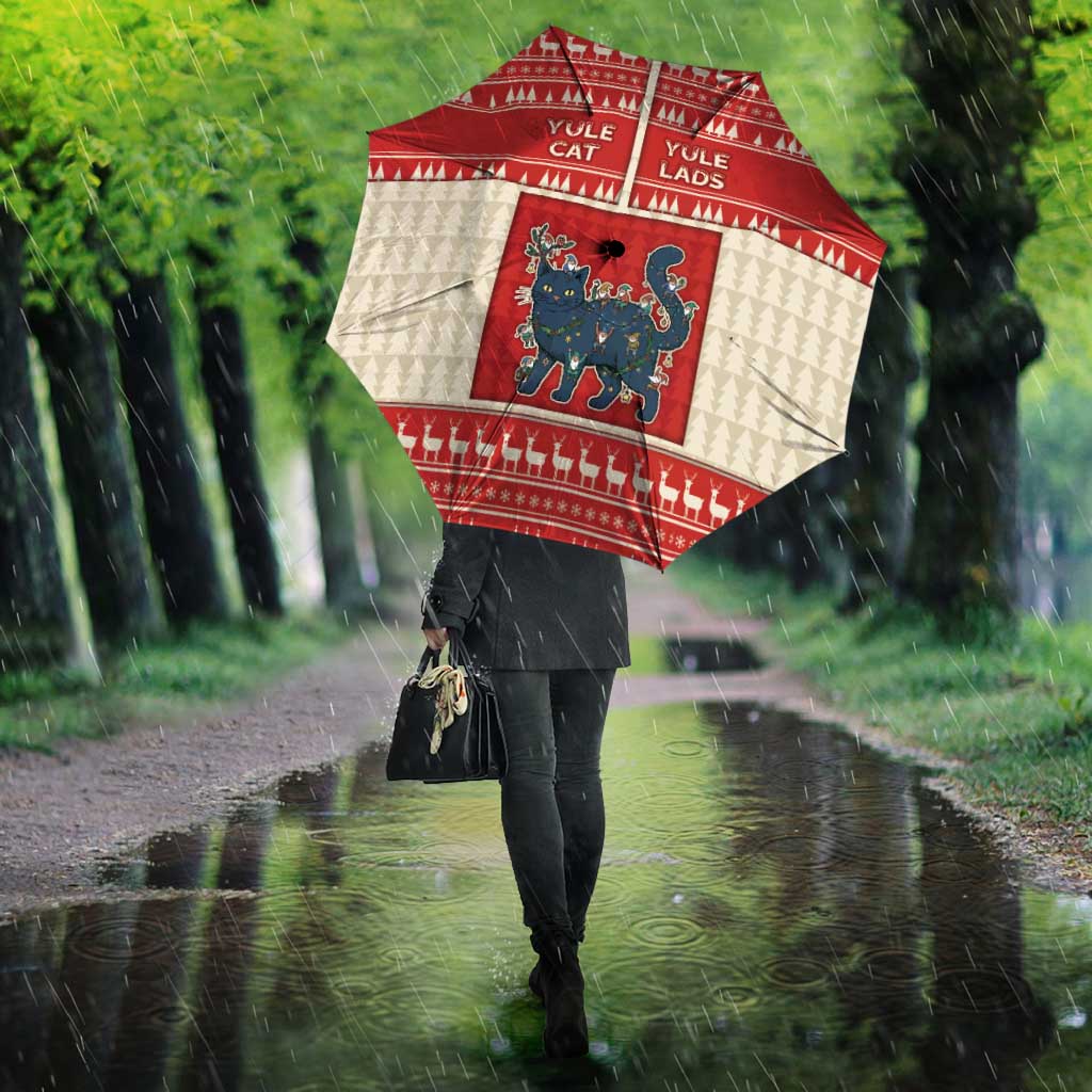 Yule Cat And Yule Lads Umbrella Cute Retro Style - Wonder Print Shop
