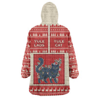 Yule Cat And Yule Lads Wearable Blanket Hoodie Cute Retro Style - Wonder Print Shop