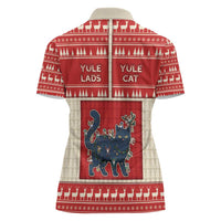 Yule Cat And Yule Lads Women Polo Shirt Cute Retro Style - Wonder Print Shop
