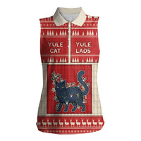 Yule Cat And Yule Lads Women Sleeveless Polo Shirt Cute Retro Style - Wonder Print Shop