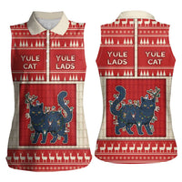 Yule Cat And Yule Lads Women Sleeveless Polo Shirt Cute Retro Style - Wonder Print Shop
