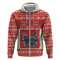 Yule Cat And Yule Lads Zip Hoodie Cute Retro Style - Wonder Print Shop