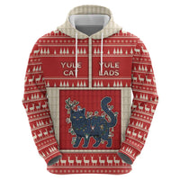 Yule Cat And Yule Lads Zip Hoodie Cute Retro Style - Wonder Print Shop