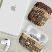 Skull Christmas AirPods Case Newspaper Retro Style - Wonder Print Shop