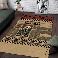 Skull Christmas Area Rug Newspaper Retro Style - Wonder Print Shop