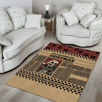Skull Christmas Area Rug Newspaper Retro Style - Wonder Print Shop